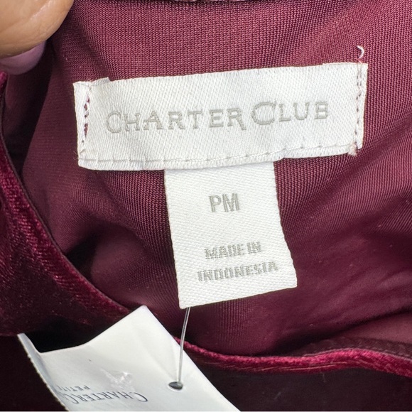 New Charter Club Velvet Rose Dress Womens Pet M Casual Elegance - Picture 9 of 14